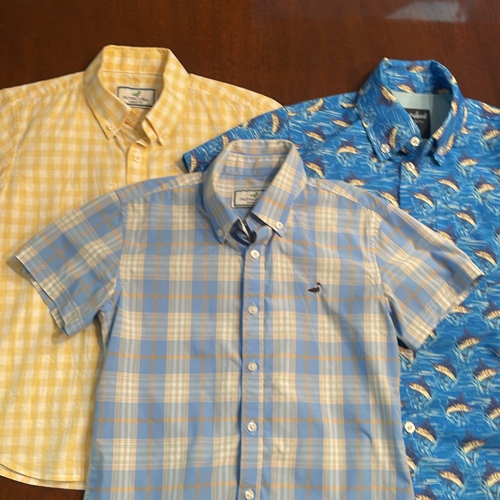 PROPERLY TIED - 3 Boys’ YS 8 Short Sleeve Button Front Shirts - EUC!